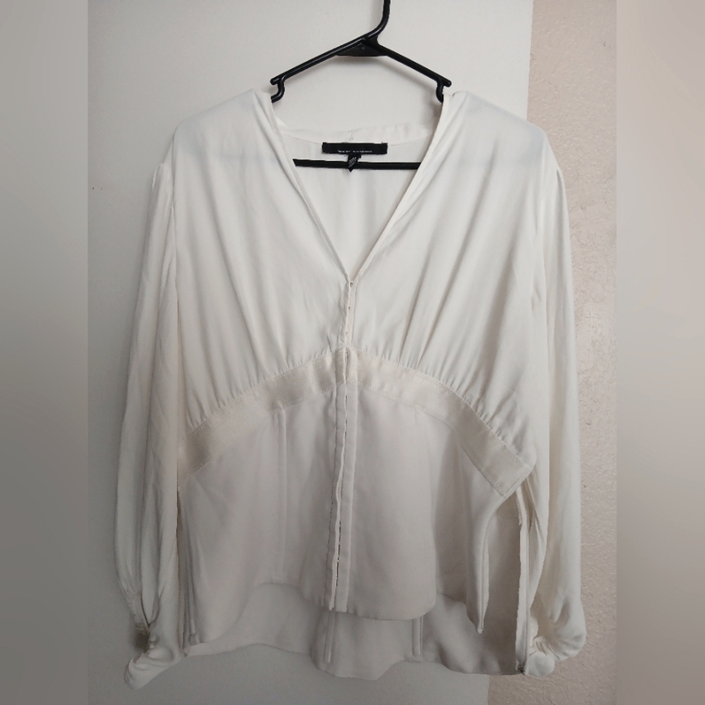 WHBM White CORSET blouse